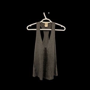 Haute Hippie Charcoal and Black Snakeskin Print Racerback Tank Top Size S